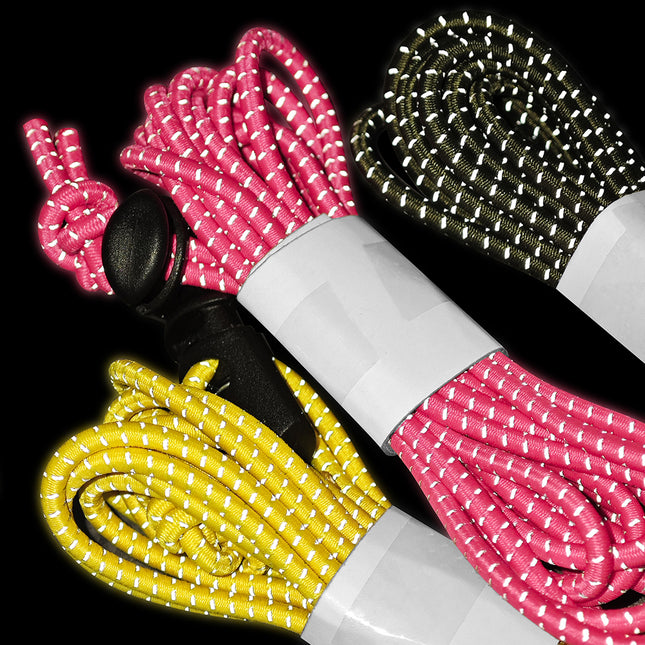 Bike Bag Elastic Cord 2.5M x 3mm, Reflective Bungee Rope for Bicycle Packing