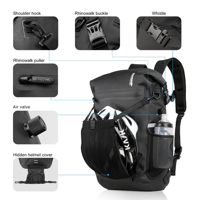 22L Waterproof Bike Pannier Bag Backpack
