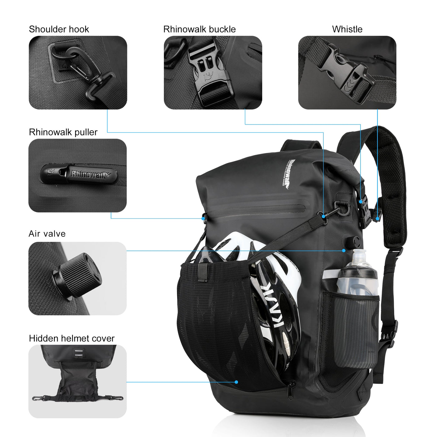 22L Waterproof Bike Pannier Bag Backpack