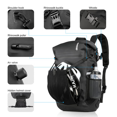 22L Waterproof Bike Pannier Bag Backpack