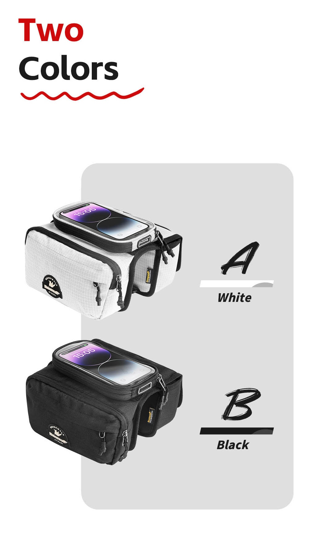 Bike Frame Tube Bag WithTouchable Phone Holder