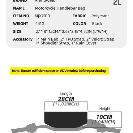 Mechanic Series X 2l Handlebar bag