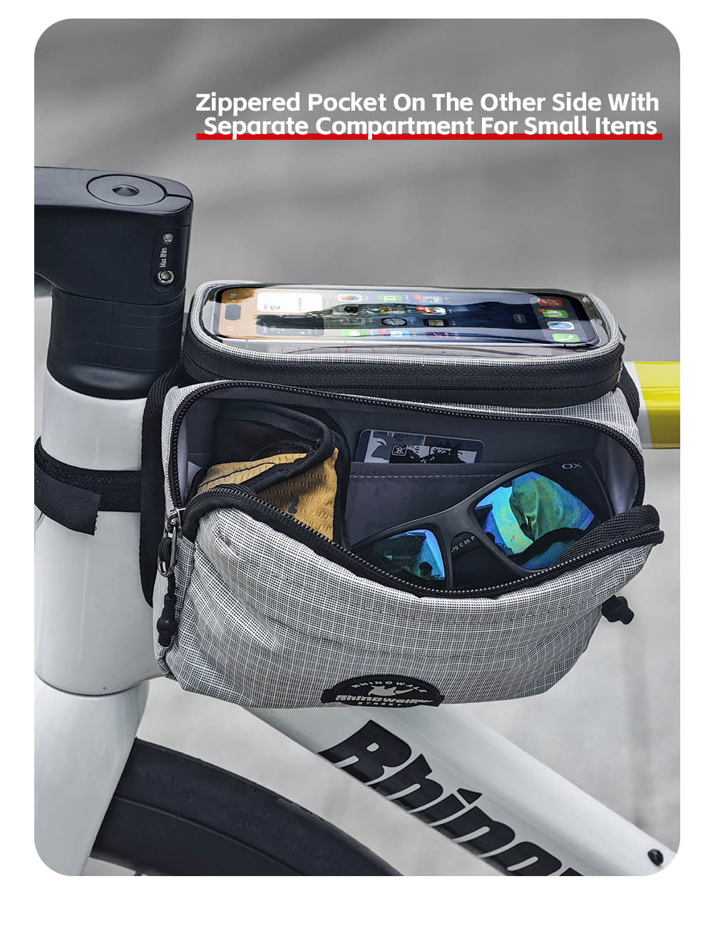 Bike Frame Tube Bag WithTouchable Phone Holder