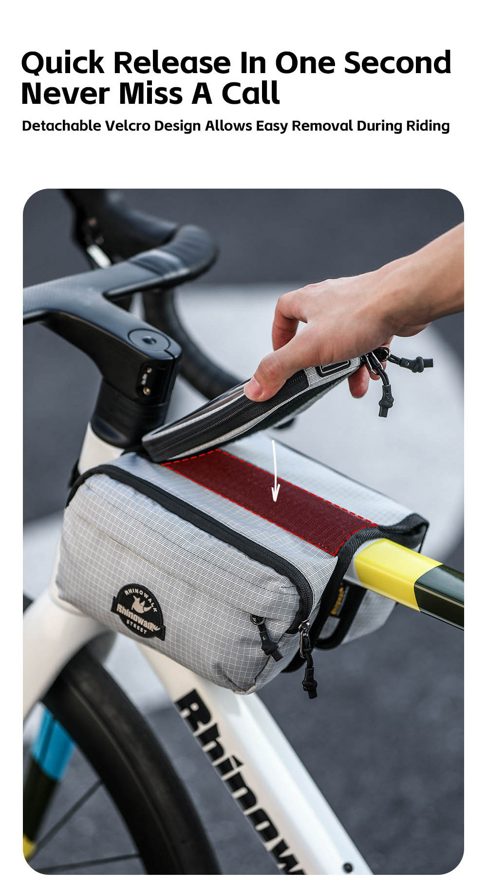 Bike Frame Tube Bag WithTouchable Phone Holder