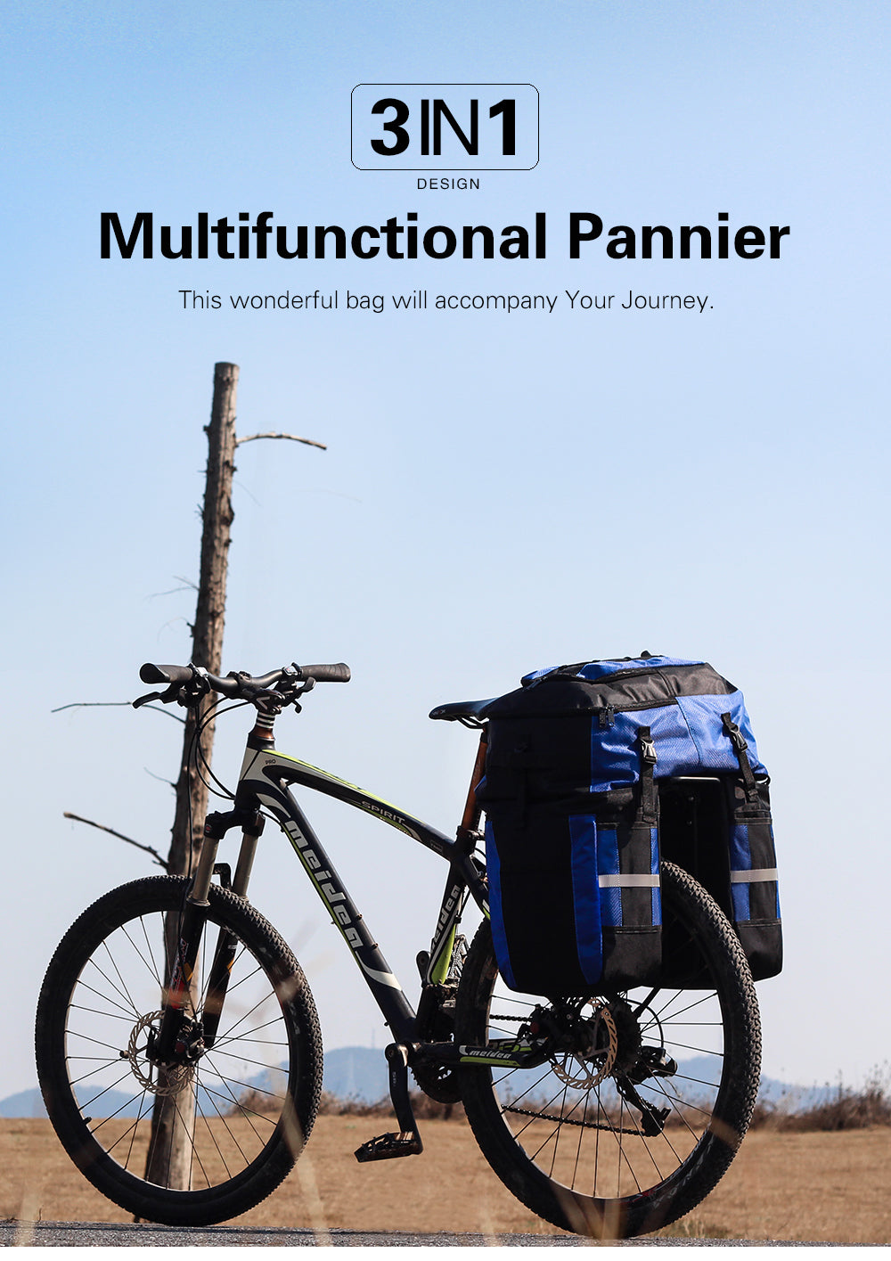 3 in 1 Bicycle Pannier Carrier Pack