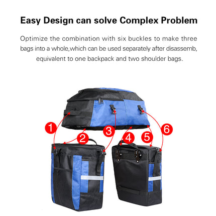 3 in 1 Bicycle Pannier Carrier Pack
