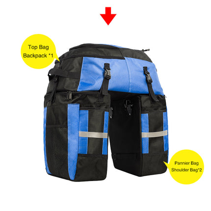 3 in 1 Bicycle Pannier Carrier Pack