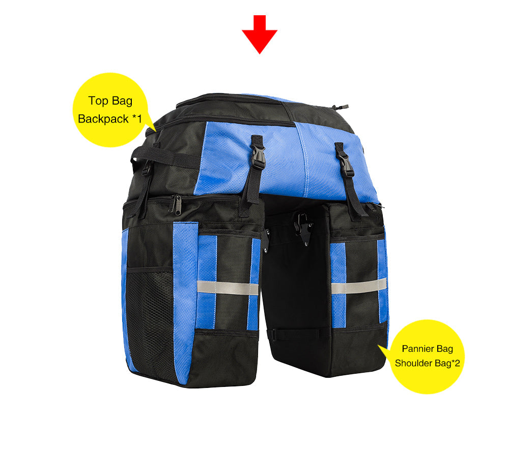 3 in 1 Bicycle Pannier Carrier Pack