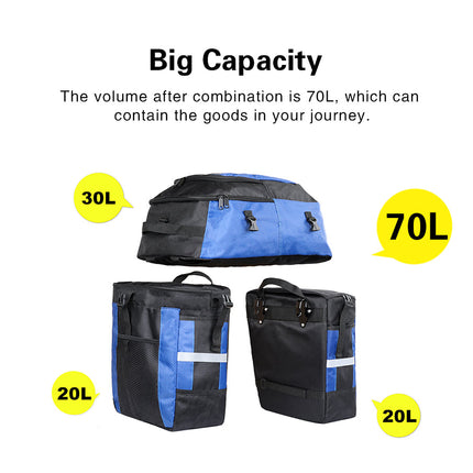 3 in 1 Bicycle Pannier Carrier Pack