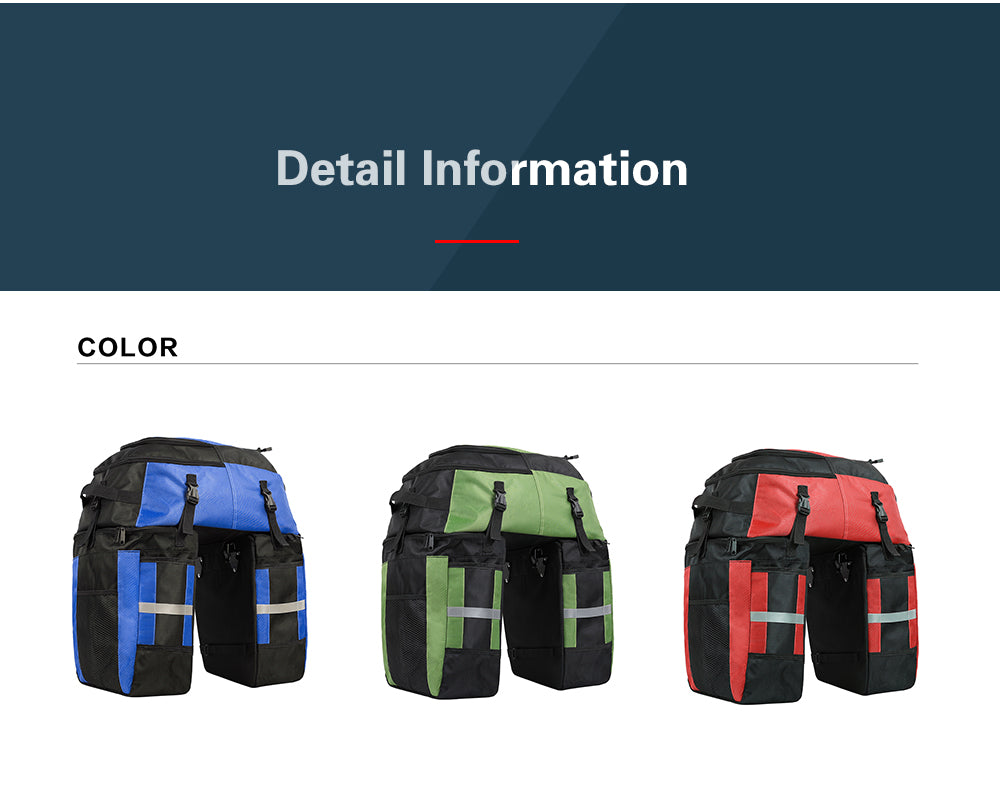 3 in 1 Bicycle Pannier Carrier Pack