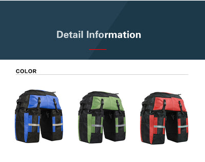 3 in 1 Bicycle Pannier Carrier Pack