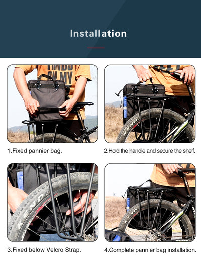 3 in 1 Bicycle Pannier Carrier Pack