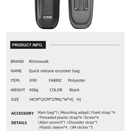 Quick Release Escooter Bag
