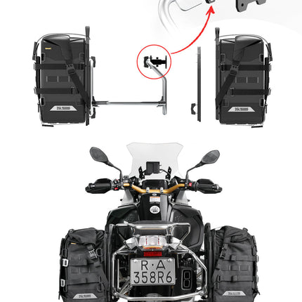 35L Motorcycle Side Bag – Quick Release Waterproof Saddlebag