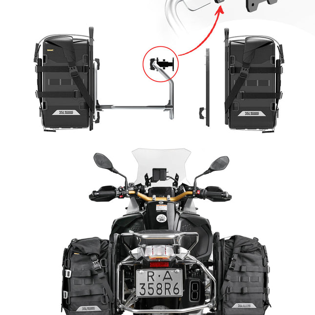 35L Motorcycle Side Bag – Quick Release Waterproof Saddlebag