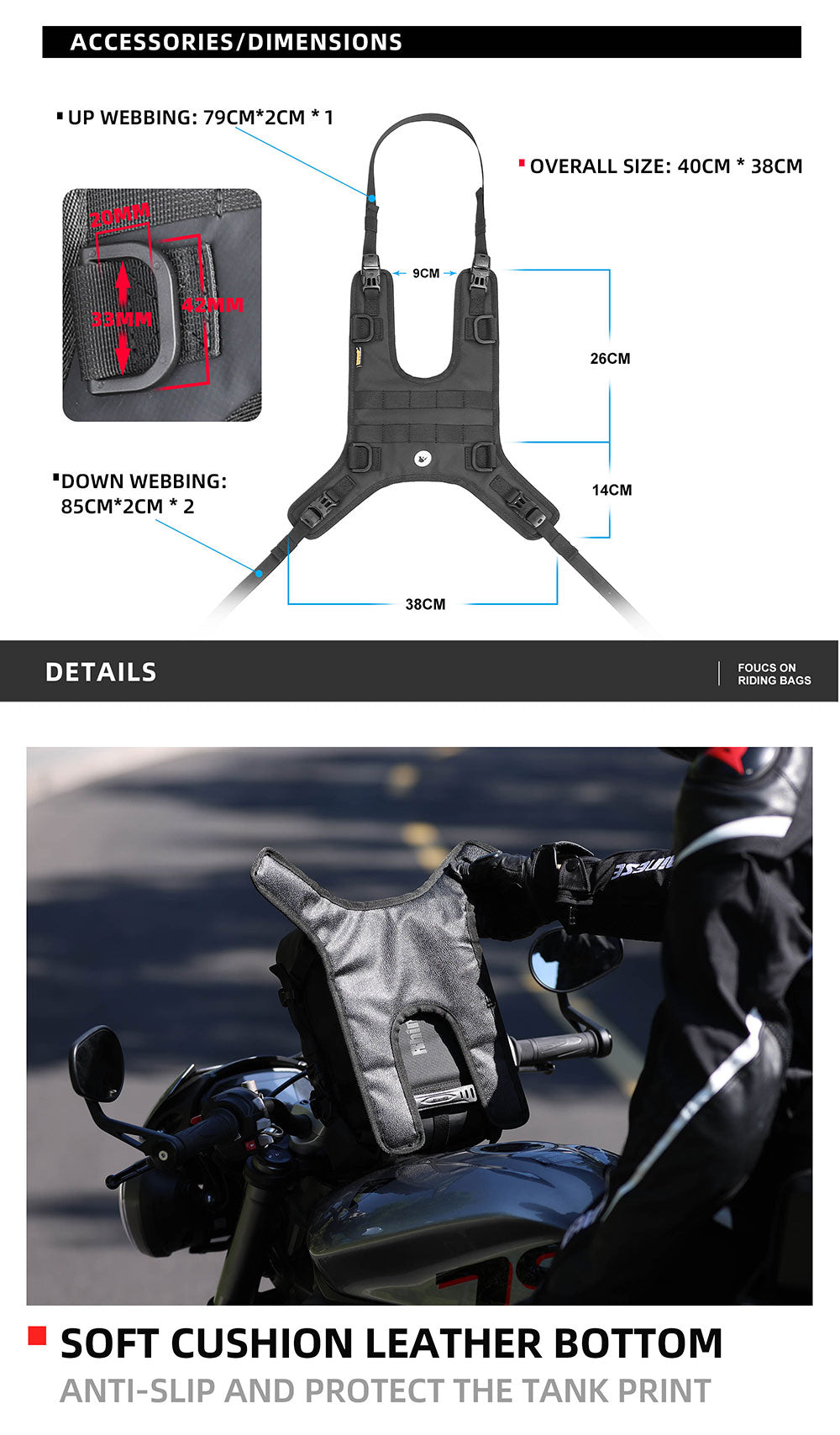Universal Tank Bag Mounting Base