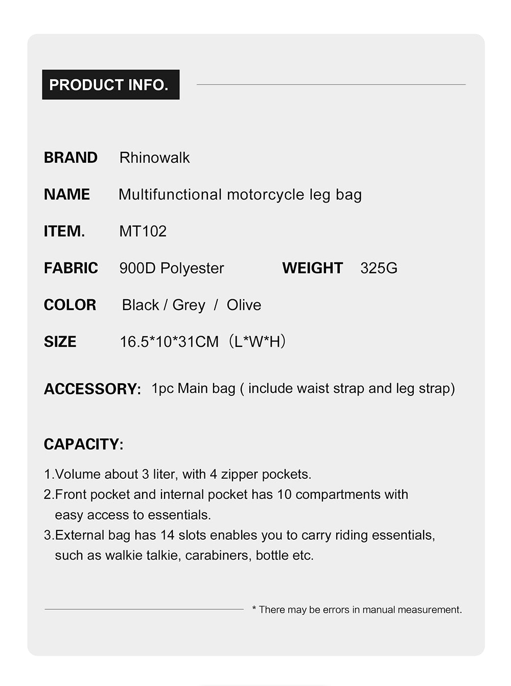 Motorcycle Tactical Drop Leg Bag