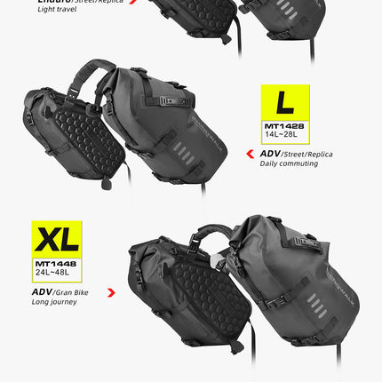 Waterproof Motorcycle Pannier Side Bag 18/28/48L - Pair/Rackless