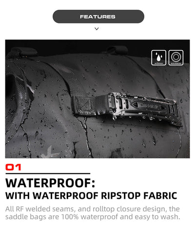 Waterproof Motorcycle Pannier Side Bag 18/28/48L - Pair/Rackless