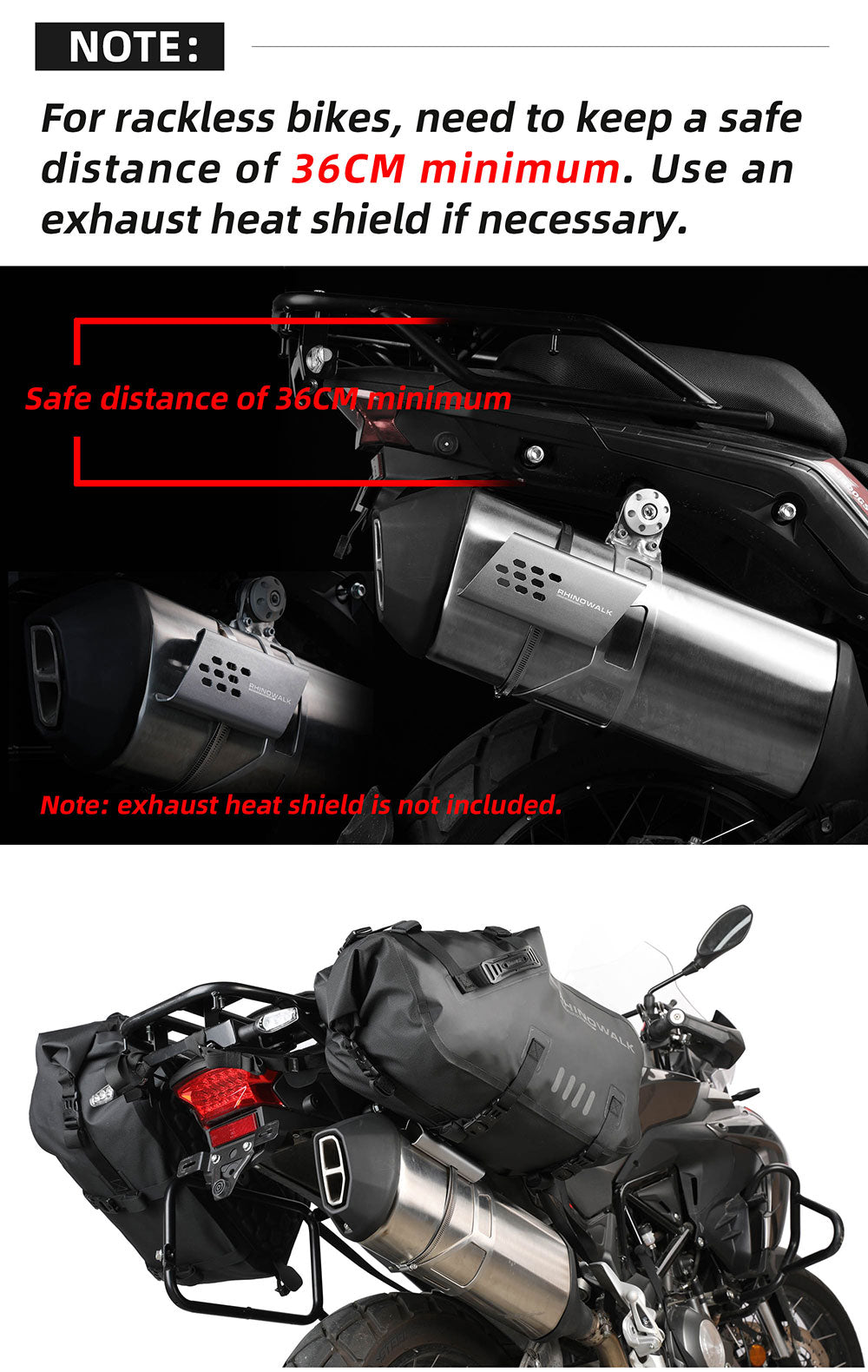 Waterproof Motorcycle Pannier Side Bag 18/28/48L - Pair/Rackless