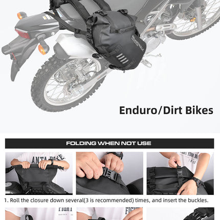Waterproof Motorcycle Pannier Side Bag 18/28/48L - Pair/Rackless