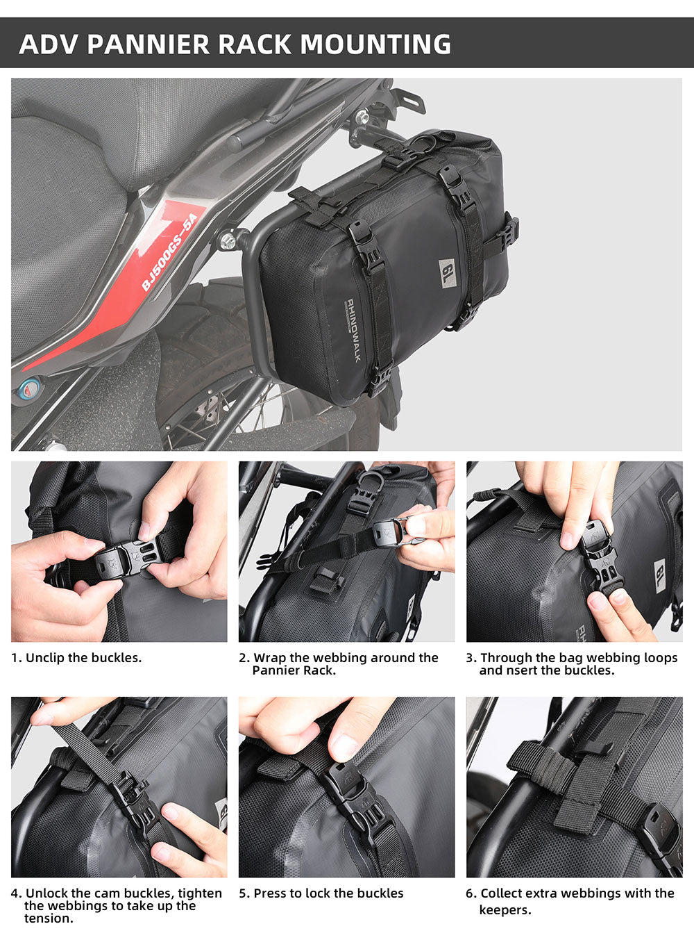 6L Waterproof Crash Bar Bags