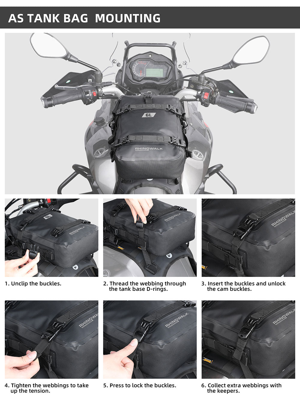 6L Waterproof Crash Bar Bags