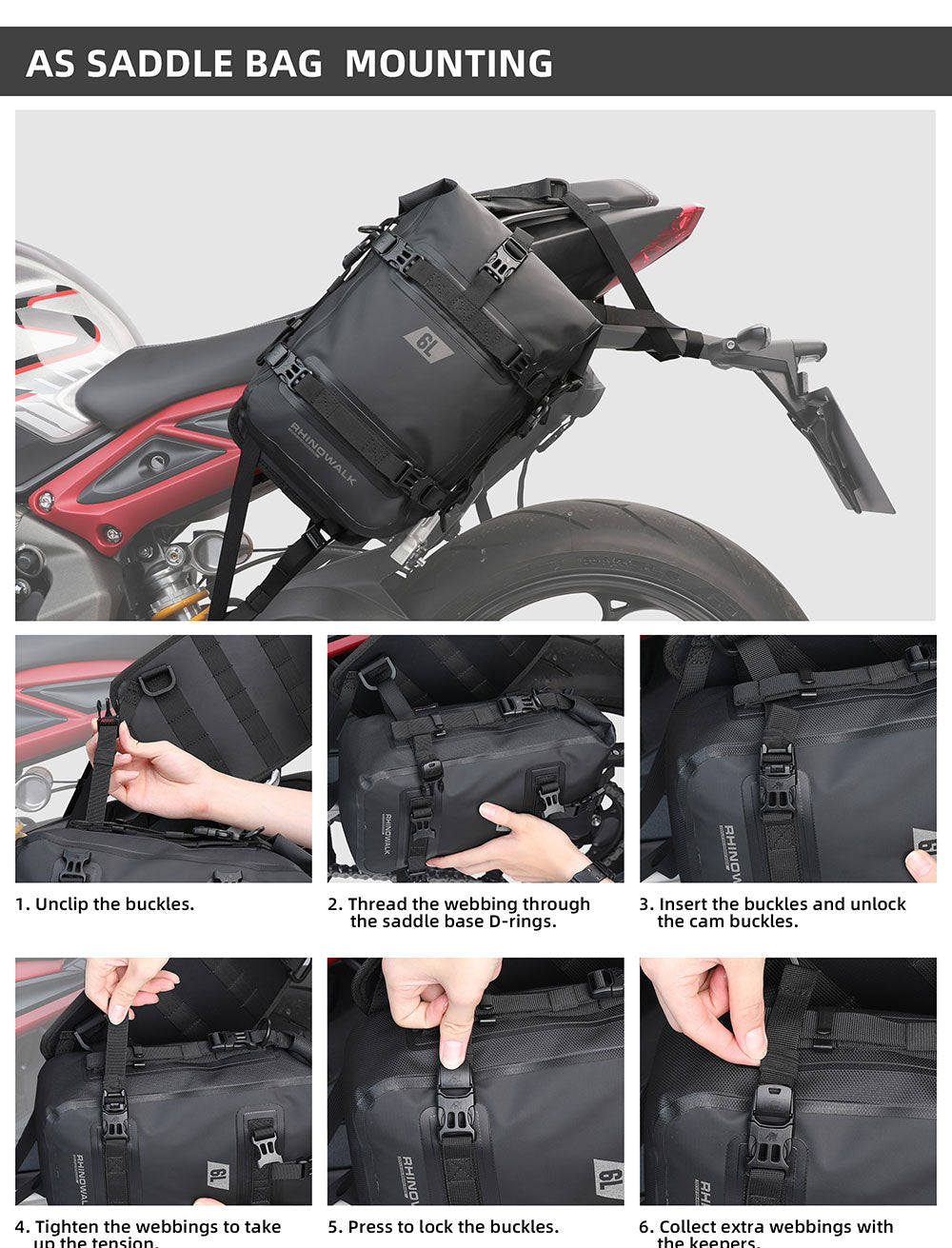 6L Waterproof Crash Bar Bags