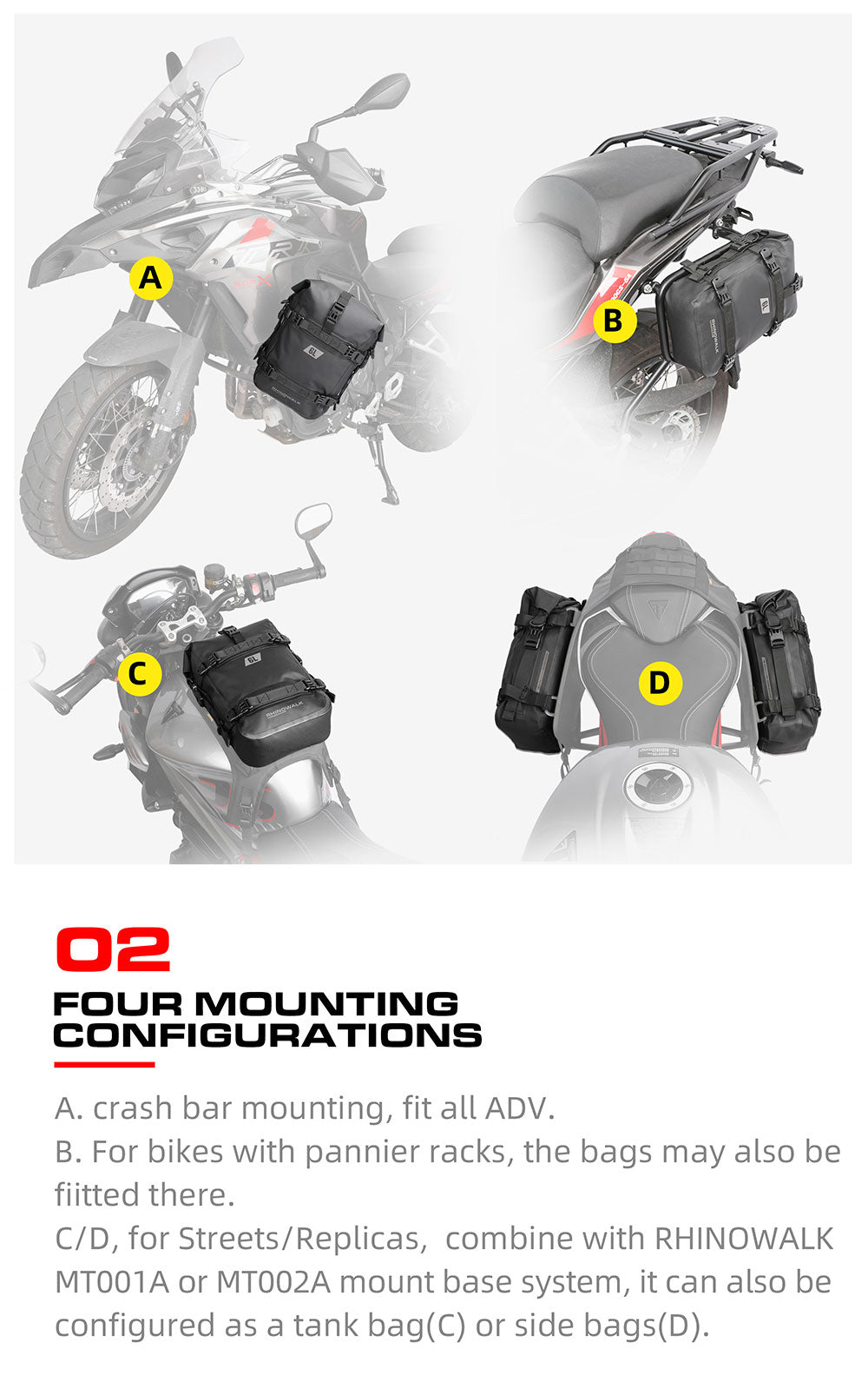 6L Waterproof Crash Bar Bags