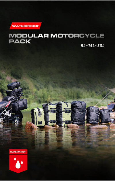 Waterproof Modular Motorcycle Packs 8L/15L/30L