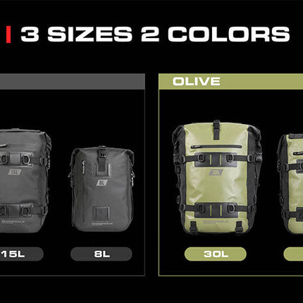 Waterproof Modular Motorcycle Packs 8L/15L/30L