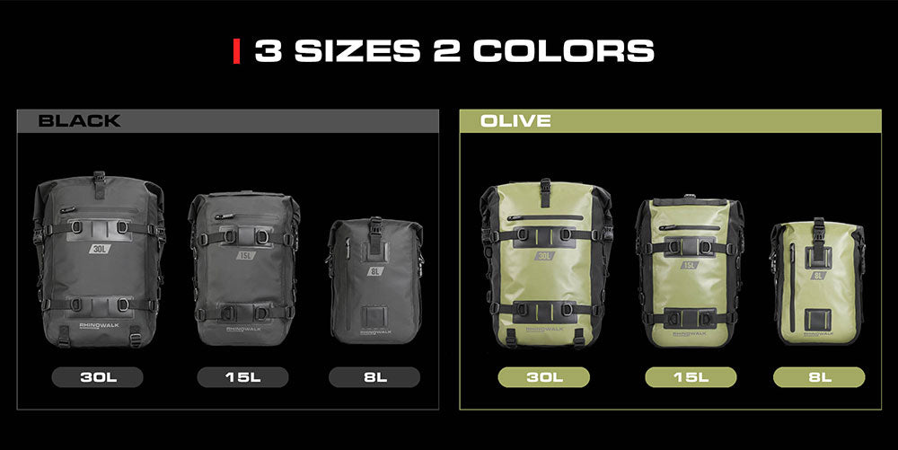 Waterproof Modular Motorcycle Packs 8L/15L/30L