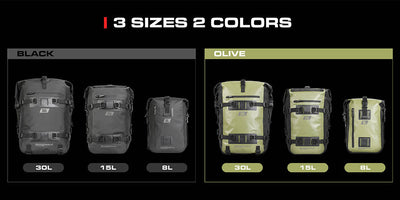 Waterproof Modular Motorcycle Packs 8L/15L/30L