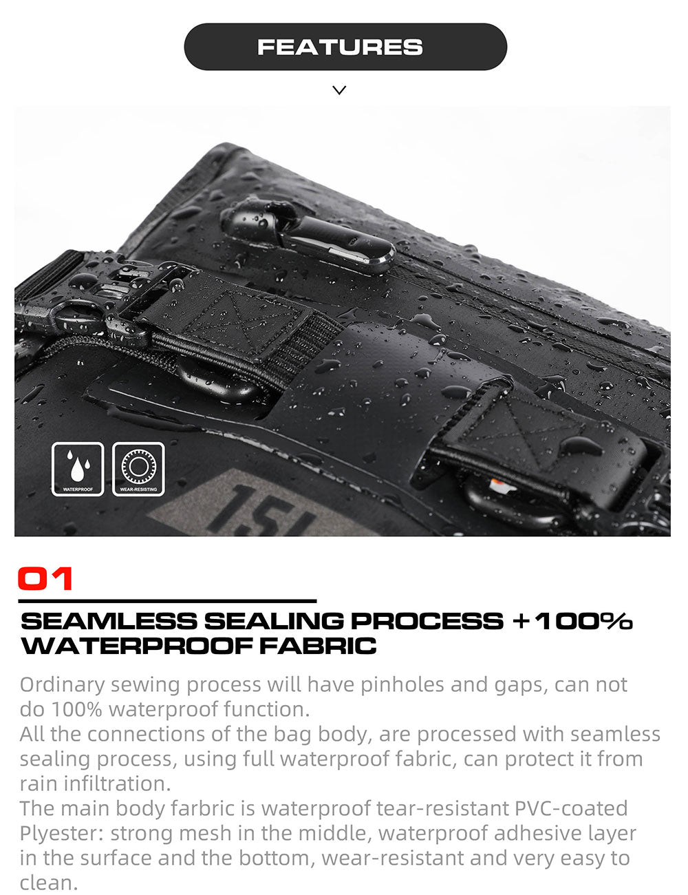 Waterproof Modular Motorcycle Packs 8L/15L/30L