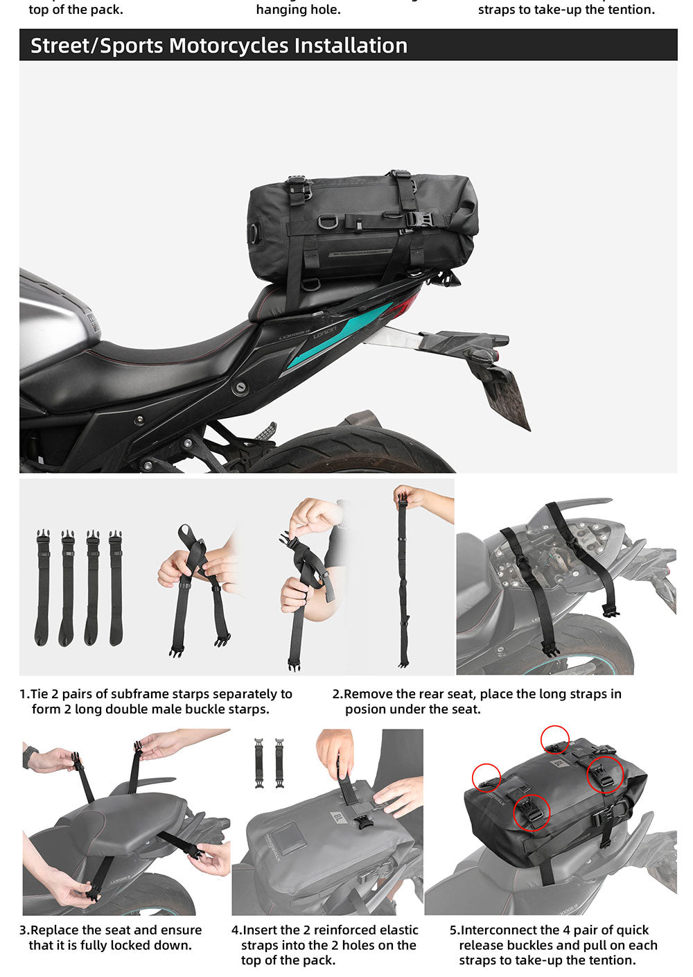 Waterproof Modular Motorcycle Packs 8L/15L/30L