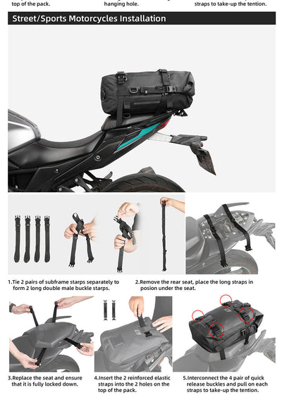 Waterproof Modular Motorcycle Packs 8L/15L/30L