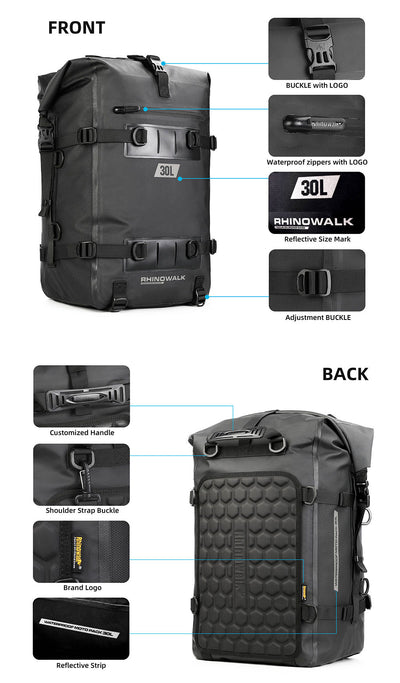 Waterproof Modular Motorcycle Packs 8L/15L/30L