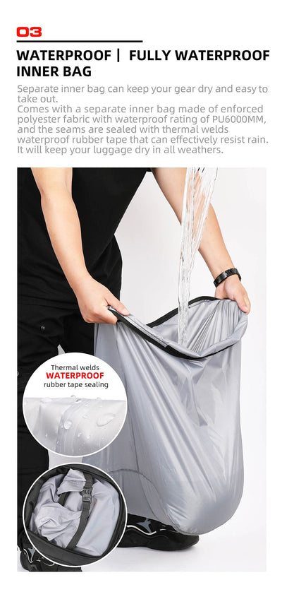 23L-35L Hard Shell Tail  Bag with Expandable