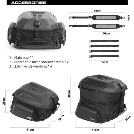 23L-35L Hard Shell Tail  Bag with Expandable