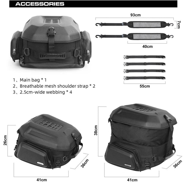 23L-35L Hard Shell Tail  Bag with Expandable