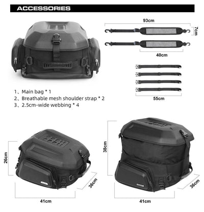 23L-35L Hard Shell Tail  Bag with Expandable