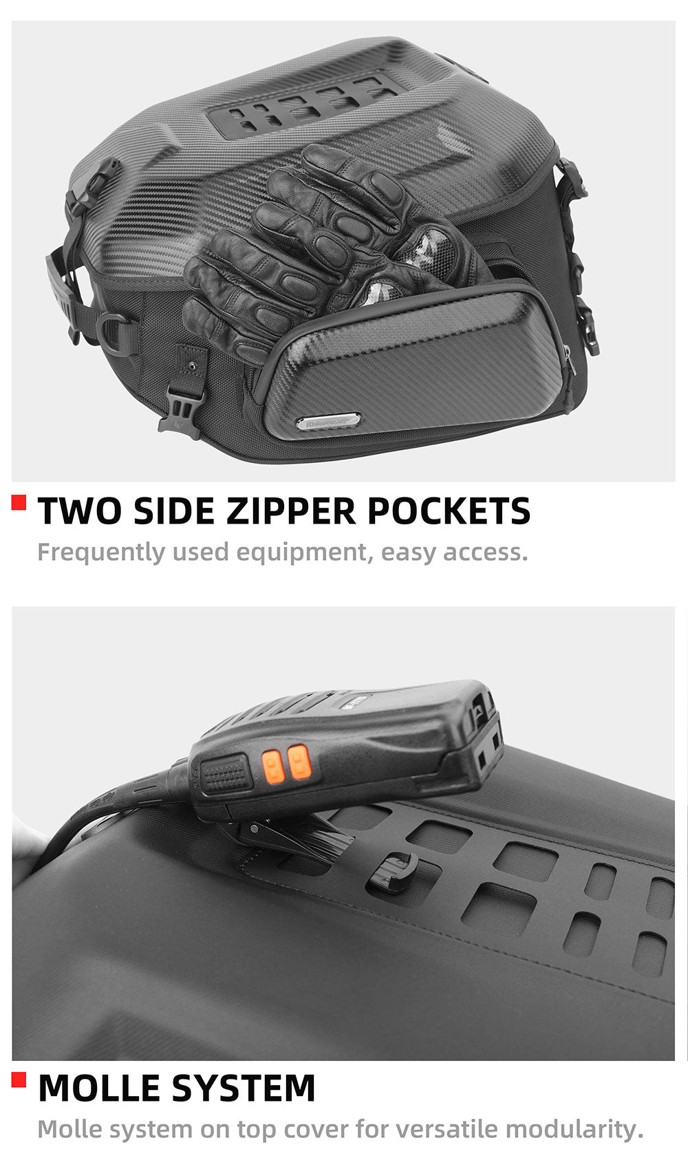 23L-35L Hard Shell Tail  Bag with Expandable