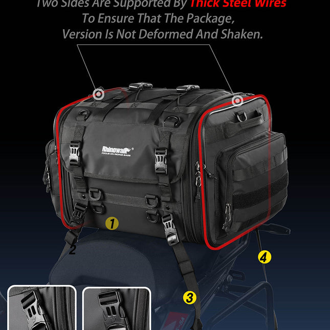 Large Capacity Motorcycle Tail Seat Bag