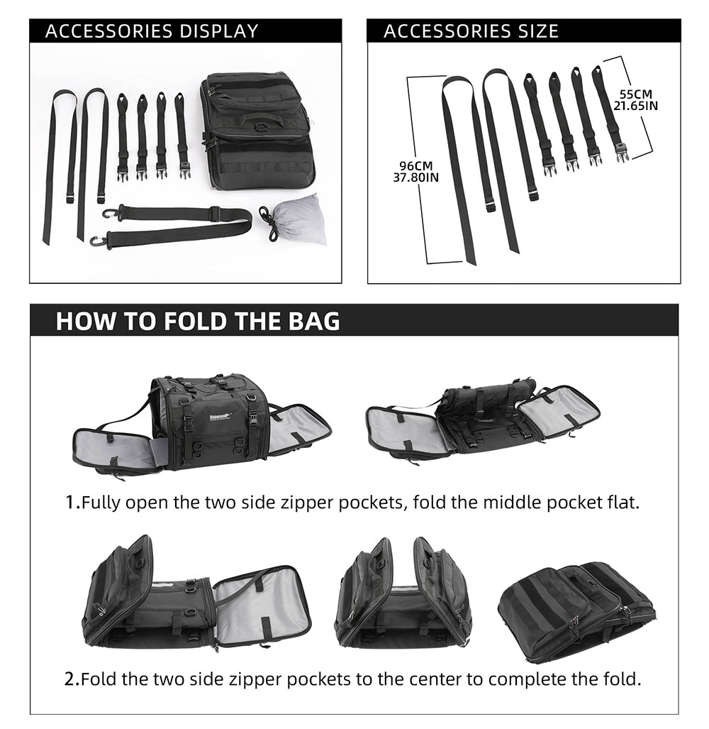 Large Capacity Motorcycle Tail Seat Bag