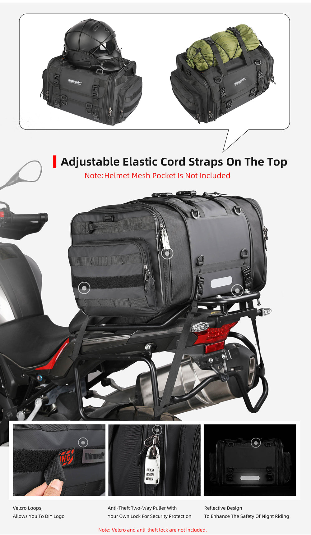 Large Capacity Motorcycle Tail Seat Bag