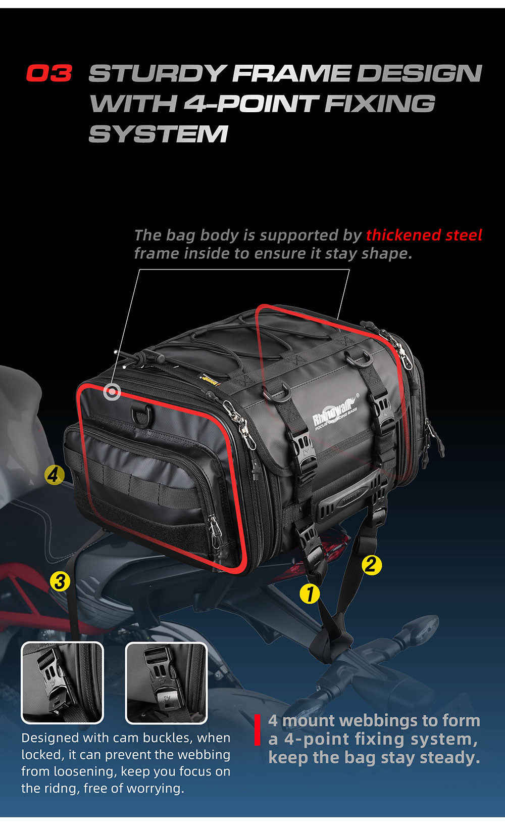 19-26l Motorcycle Tail Seat Bag