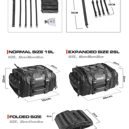 19-26l Motorcycle Tail Seat Bag