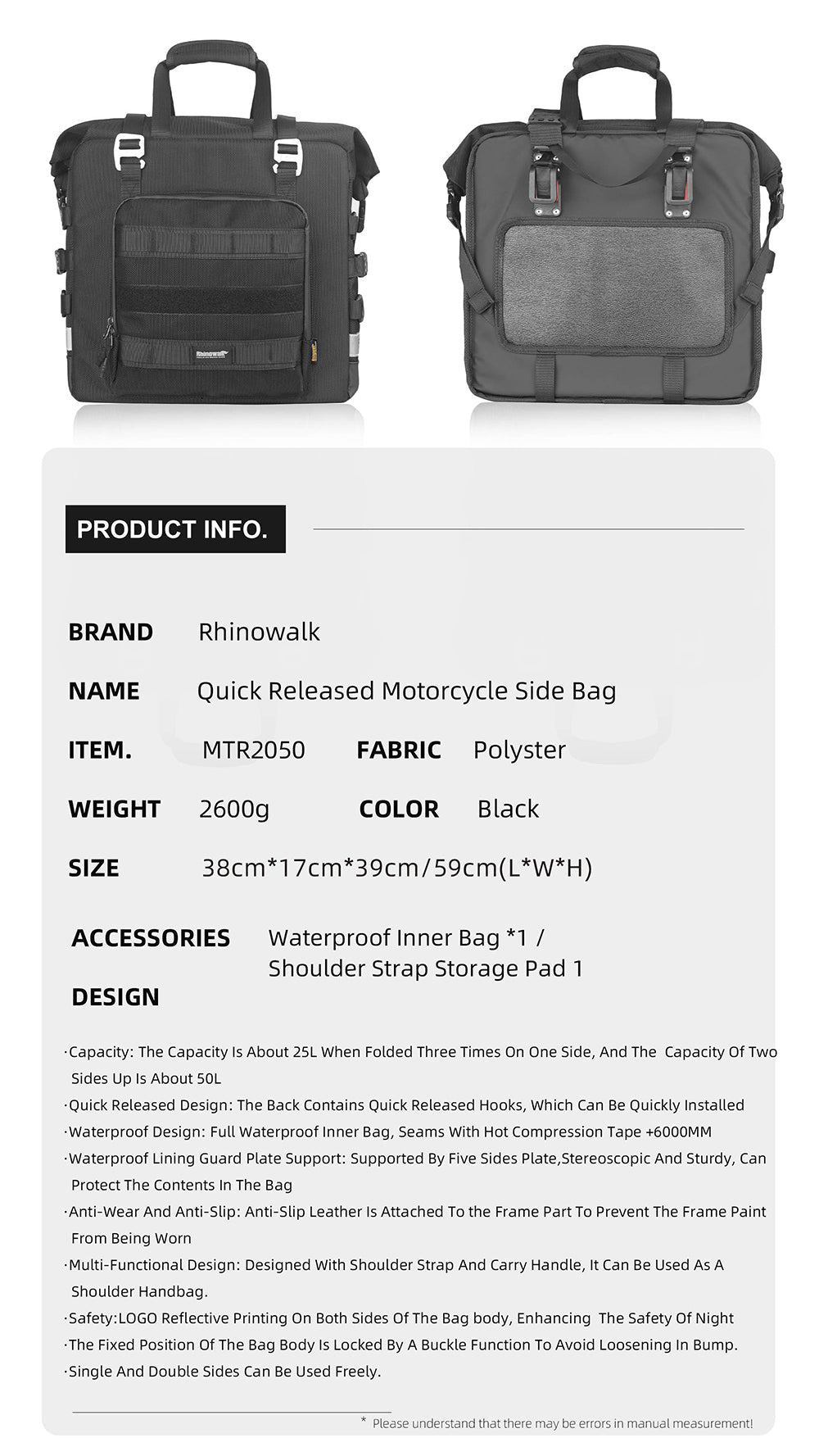 25 Litres Motorcycle Side Bag 1 Piece Rhinowalk Official Store 25-litres-motorcycle-side-bag-1-piece-rhinowalk-official-store