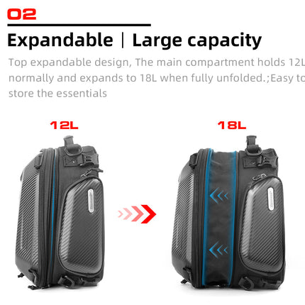 12-18l Motorcycle hard shell tail bag