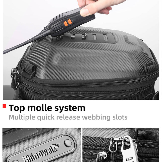 12-18l Motorcycle hard shell tail bag